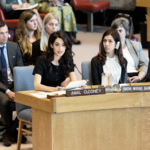 Nobel laureate Nadia Murad and human rights lawyer Amal Clooney speak at the United Nations Security Council alongside Dr. Denis Mukwege and the Nadia’s Initiative team during the session that led to the adoption of Resolution 2467 on April 23, 2019. The resolution, focusing on sexual violence in conflict, emphasized survivor-centered approaches and accountability for perpetrators. It was one of Nadia’s Initiative’s key accomplishments in its first year. Uncommon Union helped Nadia Murad found the NGO in 2018, with our UU co-founder serving as a co-executive director.